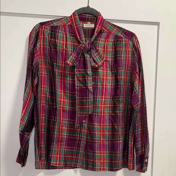 Yves Saint Laurent Tops - AUTHENTIC Yves Saint Laurent Long Sleeve Bow Blouse